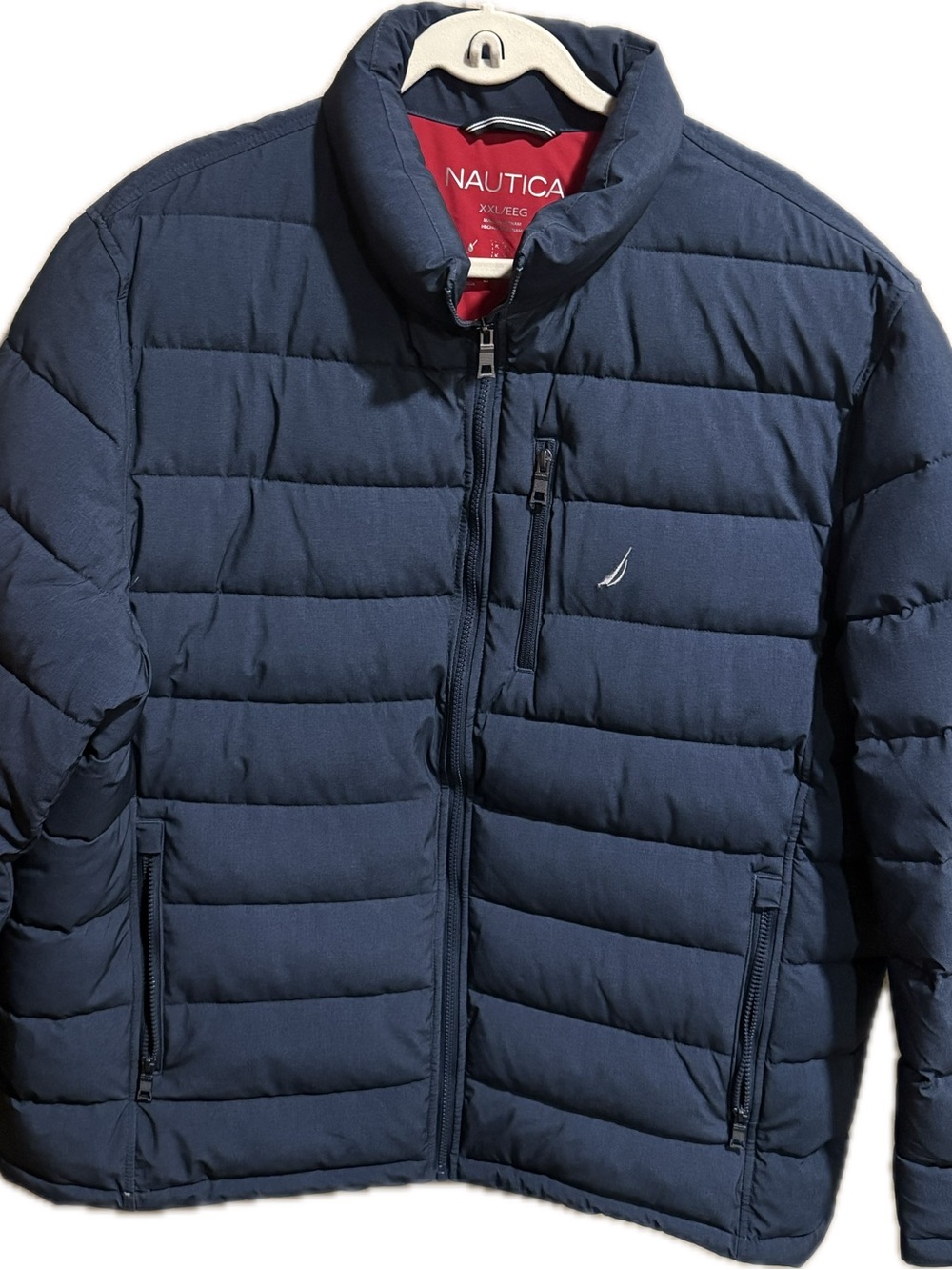 Nautica Performance Puffer; Men's Dark Navy Quilted Puffer Jacket